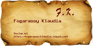 Fogarassy Klaudia névjegykártya